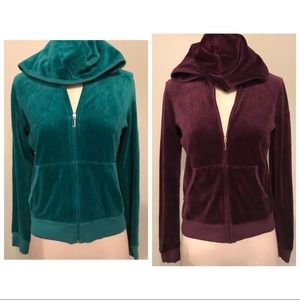 Juicy Couture Blue & Plum Velvet Jackets L & XL